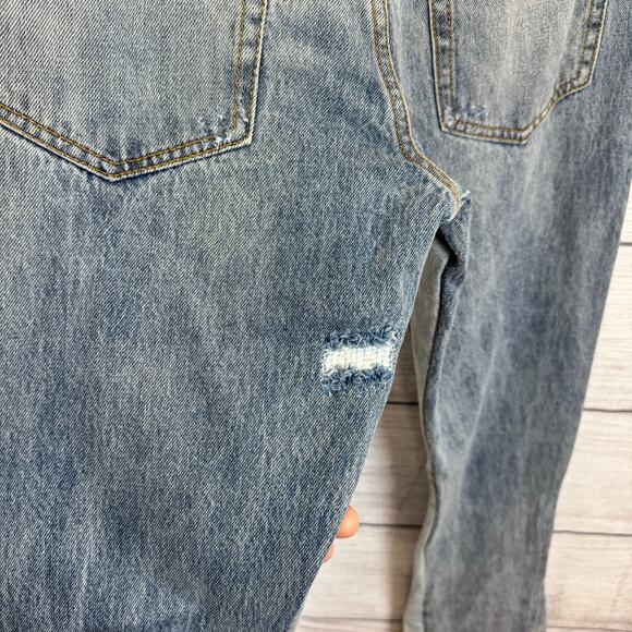 MNML Men's B221 Flare Distressed Button Fly Denim Jeans Size 30 - Picture 8 of 11